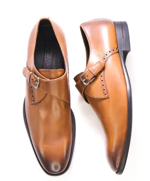 $960 ERMENEGILDO ZEGNA - "Sienna Flex" Brown Monk Strap Loafers - 11.5 US