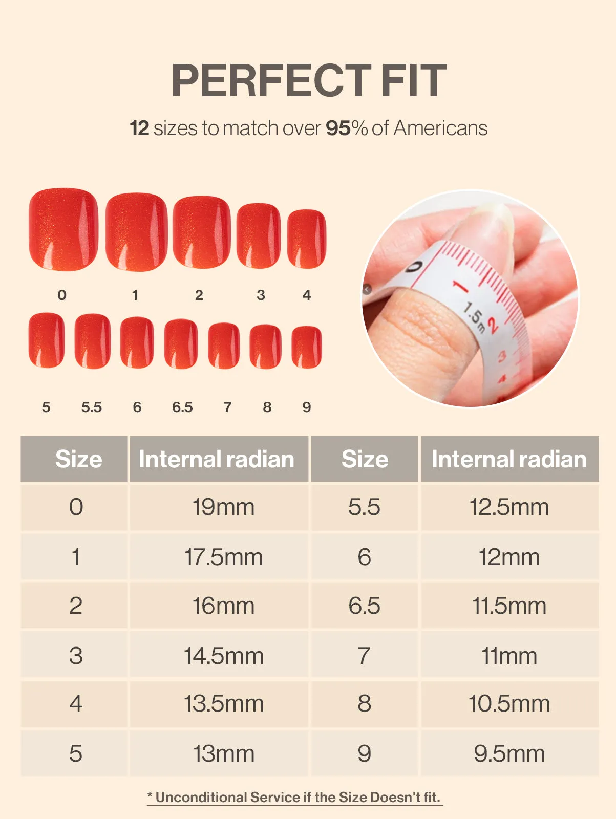 Acrylic Press On Nails - Short Square Red