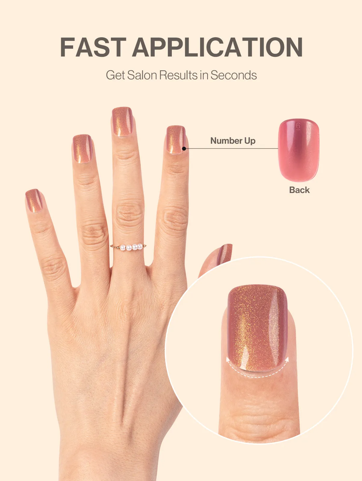 Acrylic Press On Nails - Short Square Rose Pink (US ONLY)