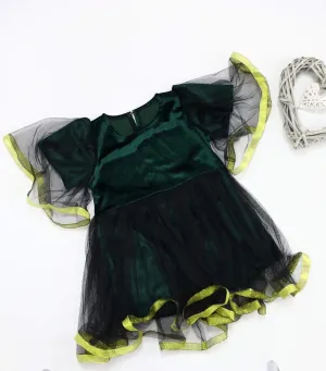 African Girls Dress Green Velvet