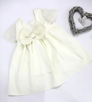 African Girls Dress White Bow