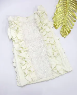 African Girls Dress White Shiny