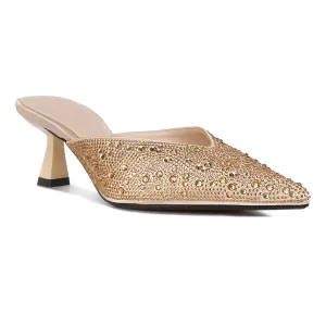 Aldora Rhinestones Embellished Mules