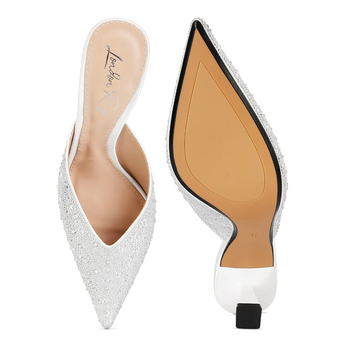 Aldora Rhinestones Embellished Mules