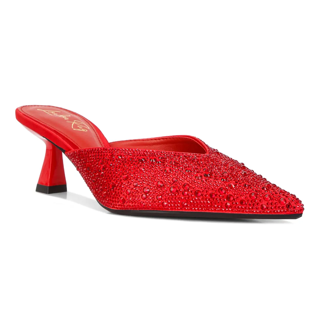 Aldora Rhinestones Embellished Mules