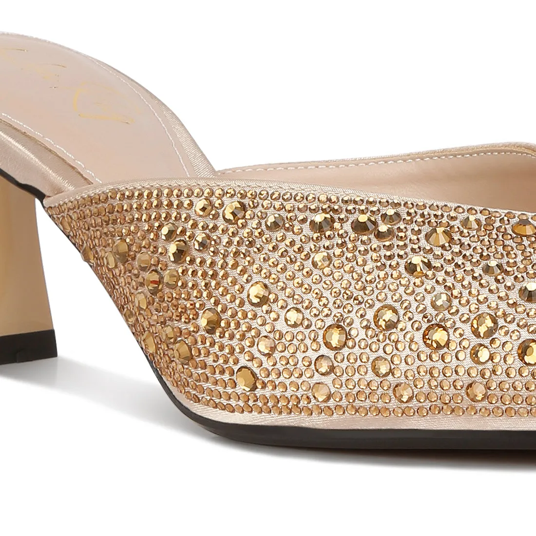 Aldora Rhinestones Embellished Mules