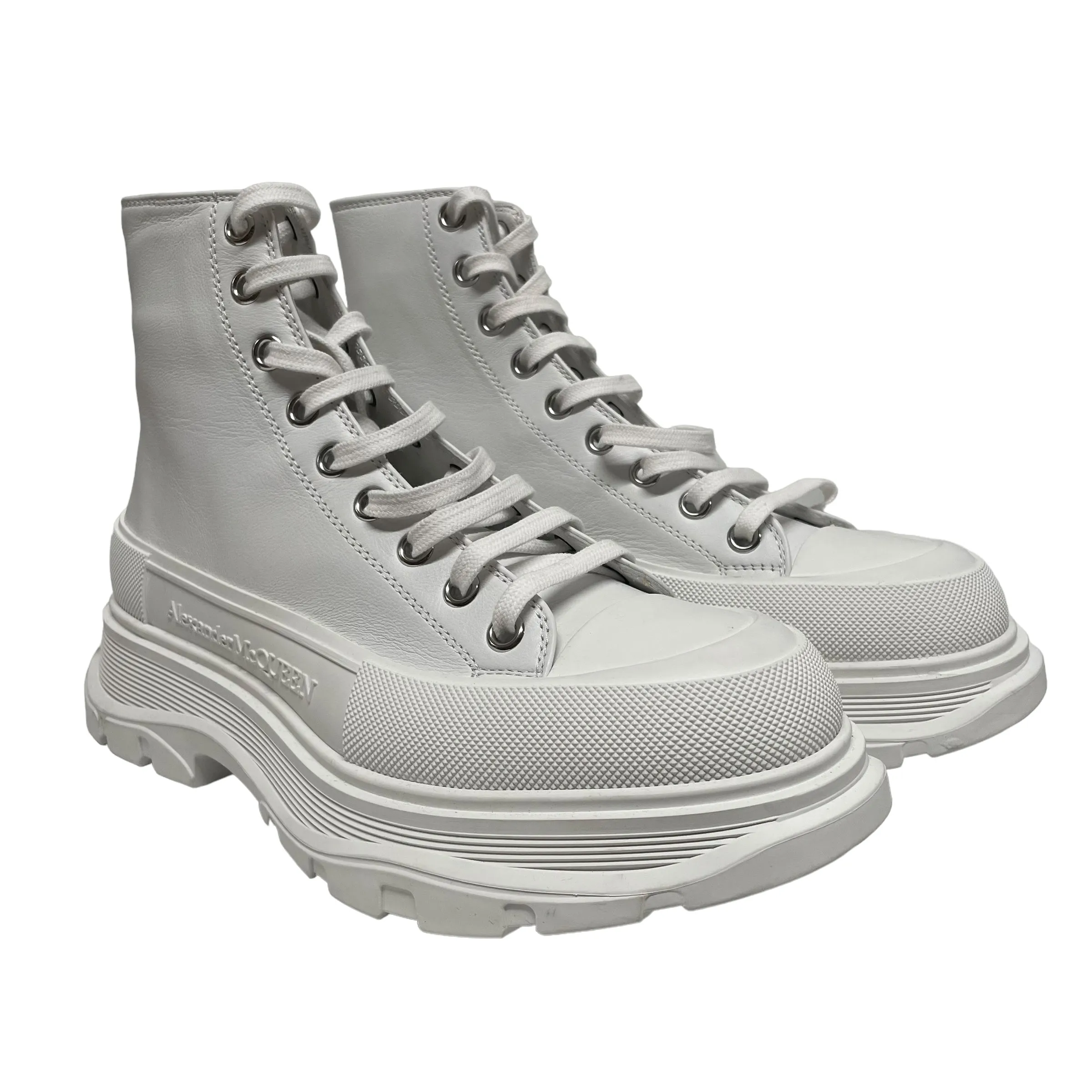 Alexander McQueen/Hi-Sneakers/EU 41/Leather/WHT/Leather Trainer Sneaker