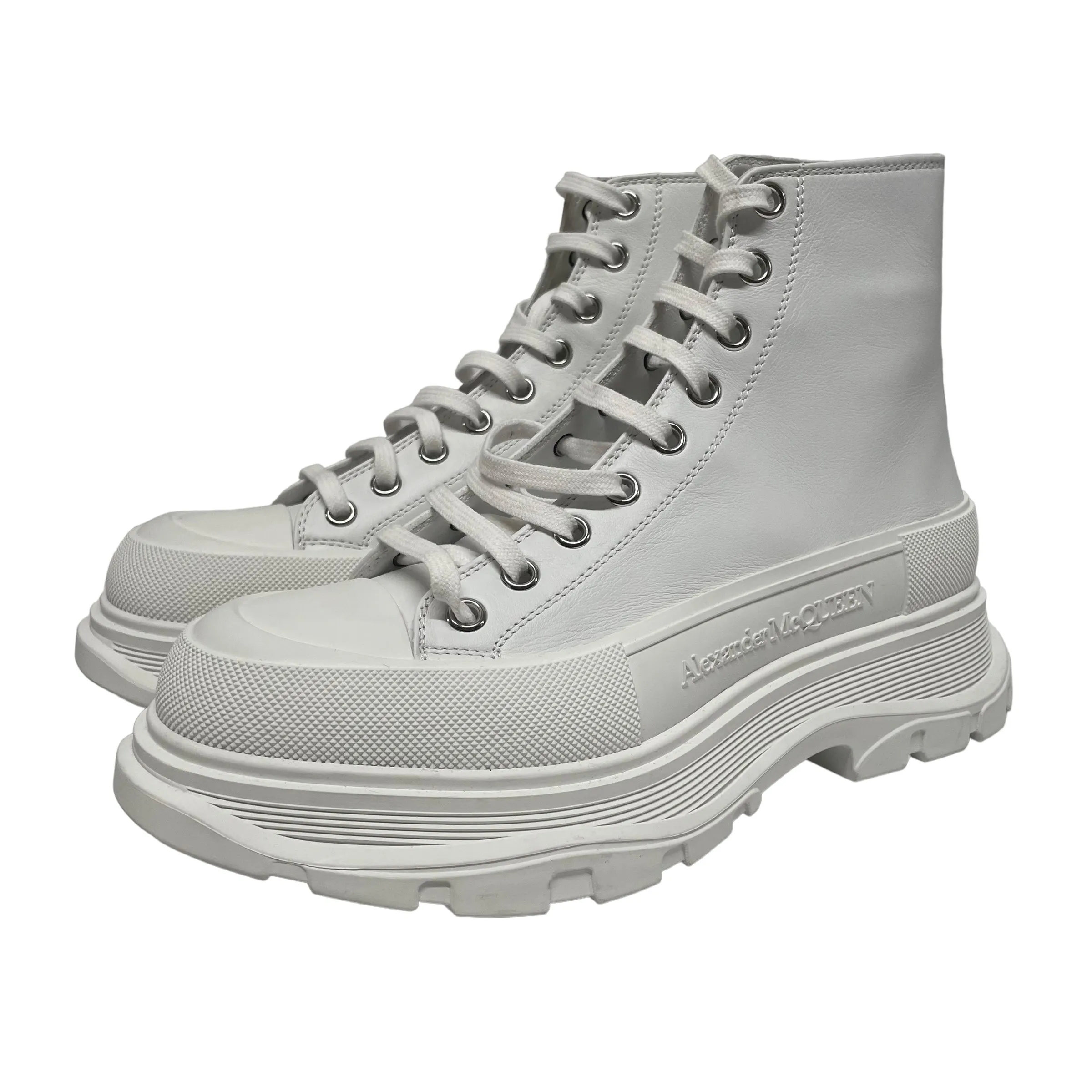 Alexander McQueen/Hi-Sneakers/EU 41/Leather/WHT/Leather Trainer Sneaker