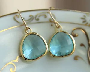 Aquamarine Earrings Gold - #26