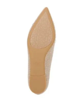 BADGLEY MISCHKA Womens Gold Gem Accent Glitter Ulanni Pointy Toe Slip On Dress Ballet Flats