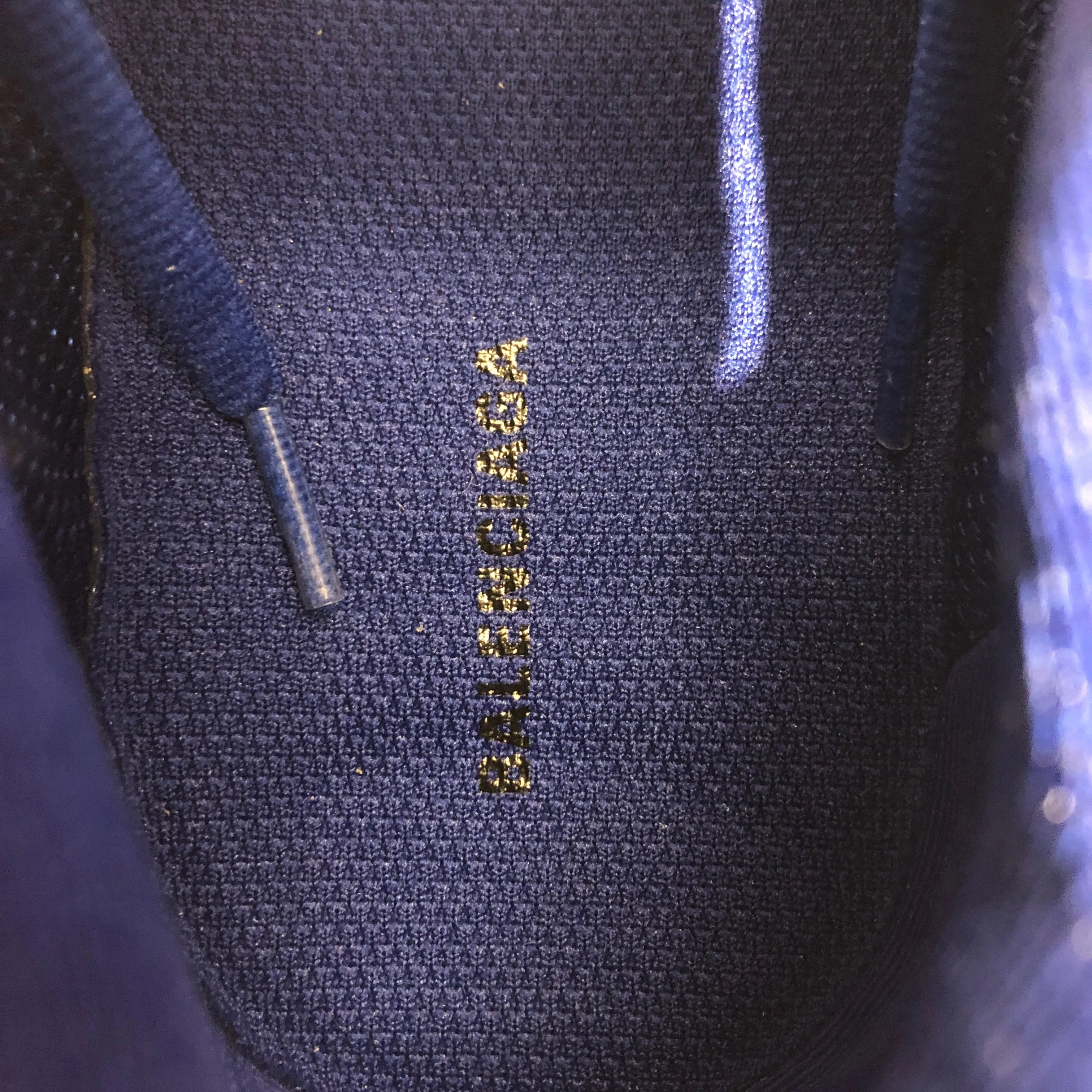 BALENCIAGA/Low-Sneakers/US 8/Cotton/BLU/TRACK METIALIC INDIGO