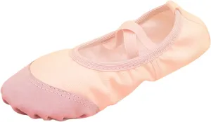Ballet Shoes for Girls,Soft Leather Ballet Slippers No-Tie Warm Dance Yoga Practice Shoes for Toddler Girls