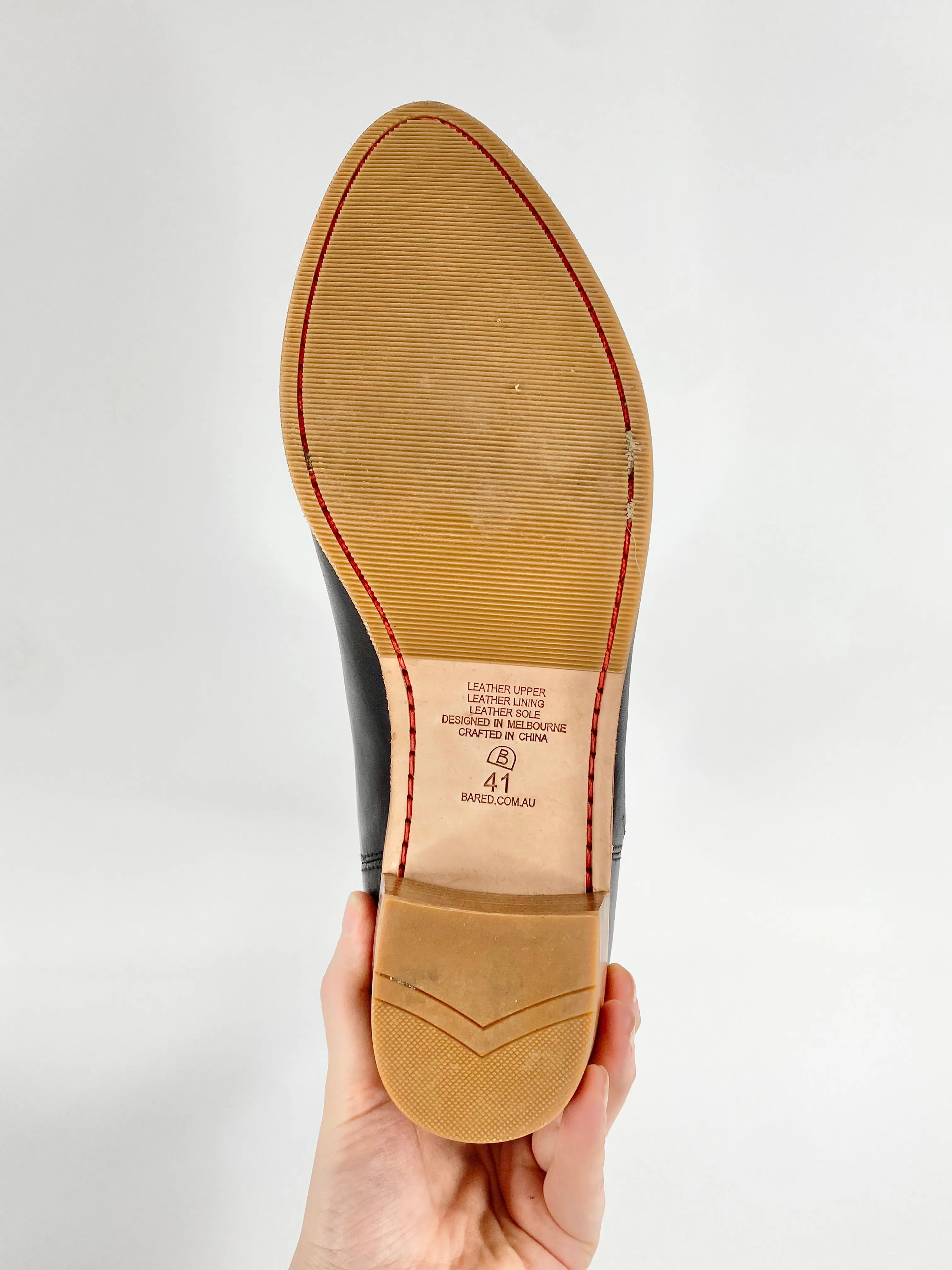 Bared Black Block Heel Leather Boots - EU41