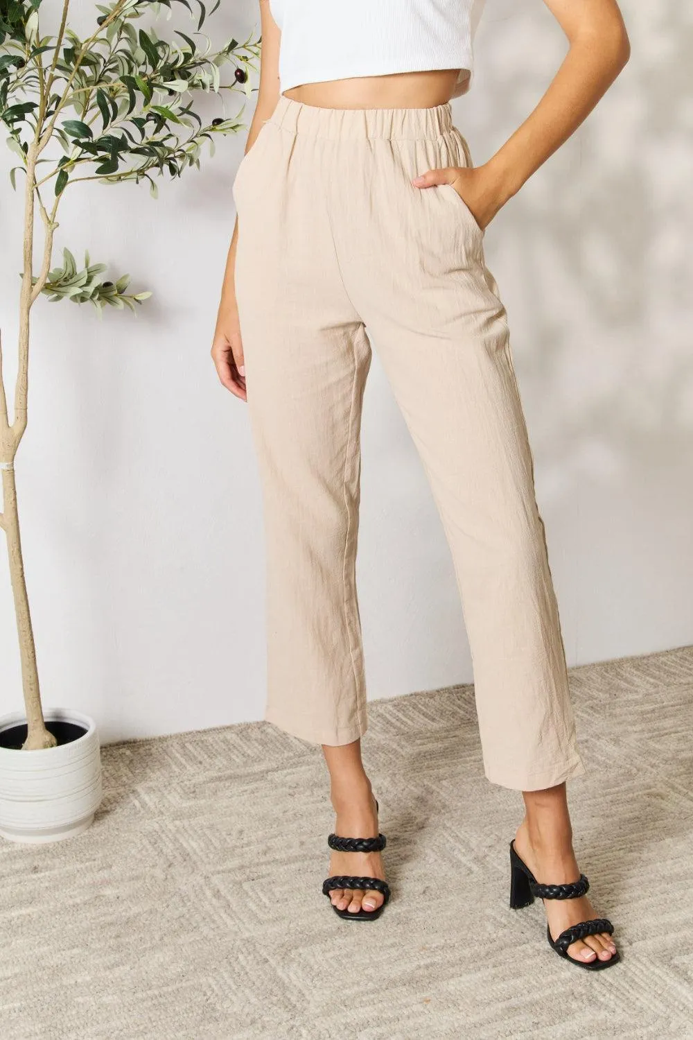 Be Practical Cropped Straight Leg Pants