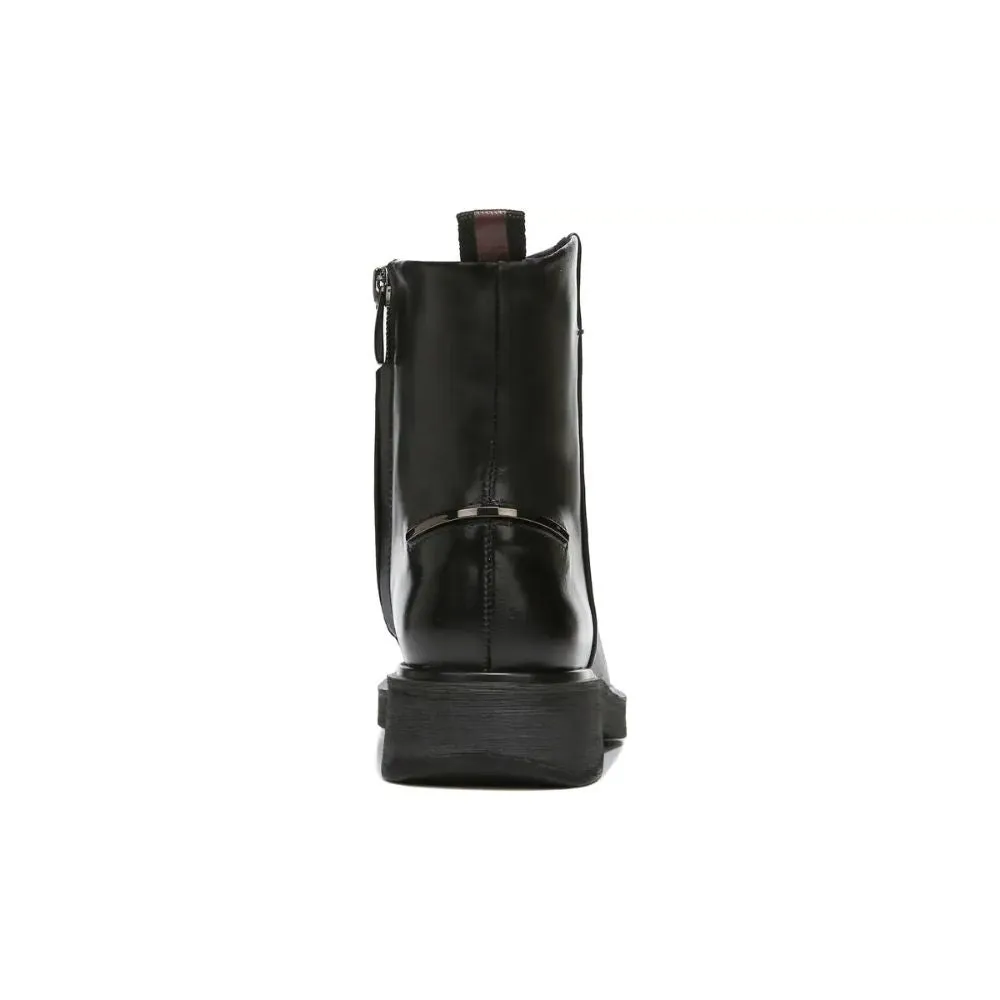Bealy Black Leather Franco Sarto Ankle Boots