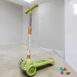 Beautiful 3 Wheel Folding And Adjustable scooty With Light For kids - Beige