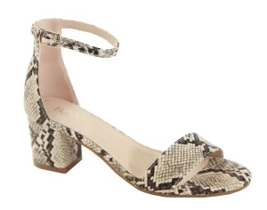 Bella Marie Strappy Open Toe Ankle Strap Comfortable Block Heeled Dress Sandals