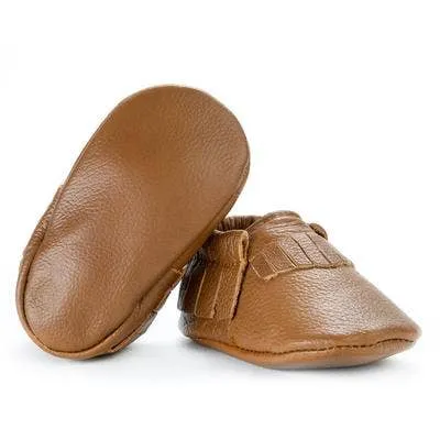 BirdRock Baby - Baby Moccasins - Genuine Leather Baby Shoes (Classic Brown)