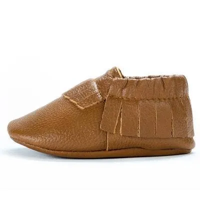 BirdRock Baby - Baby Moccasins - Genuine Leather Baby Shoes (Classic Brown)