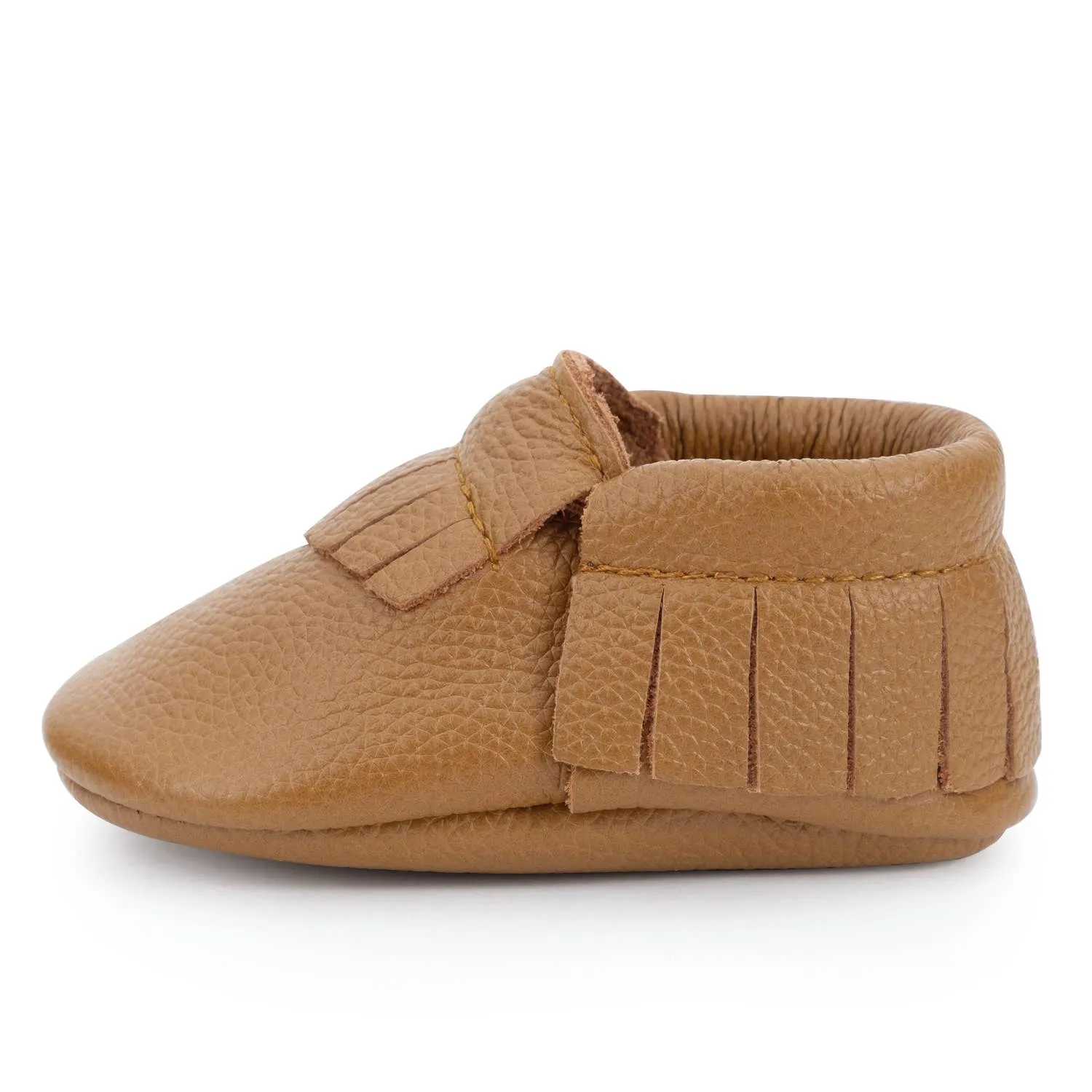 BirdRock Baby - Baby Moccasins - Genuine Leather Baby Shoes (Classic Brown)