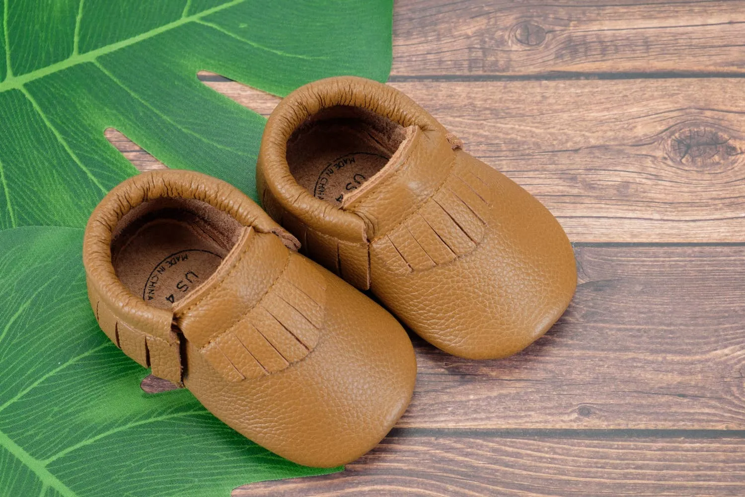 BirdRock Baby - Baby Moccasins - Genuine Leather Baby Shoes (Classic Brown)