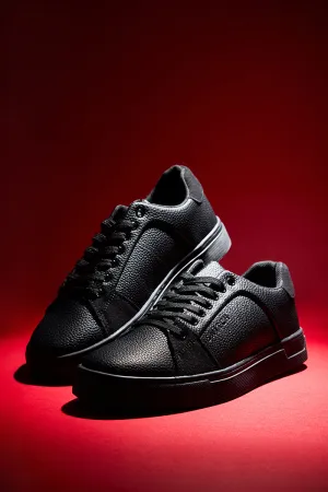 Black Textured Sneakers