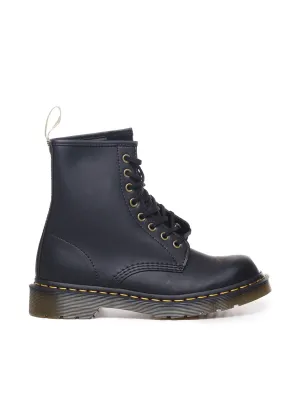 Black Vegan Shiny Boots with Laces