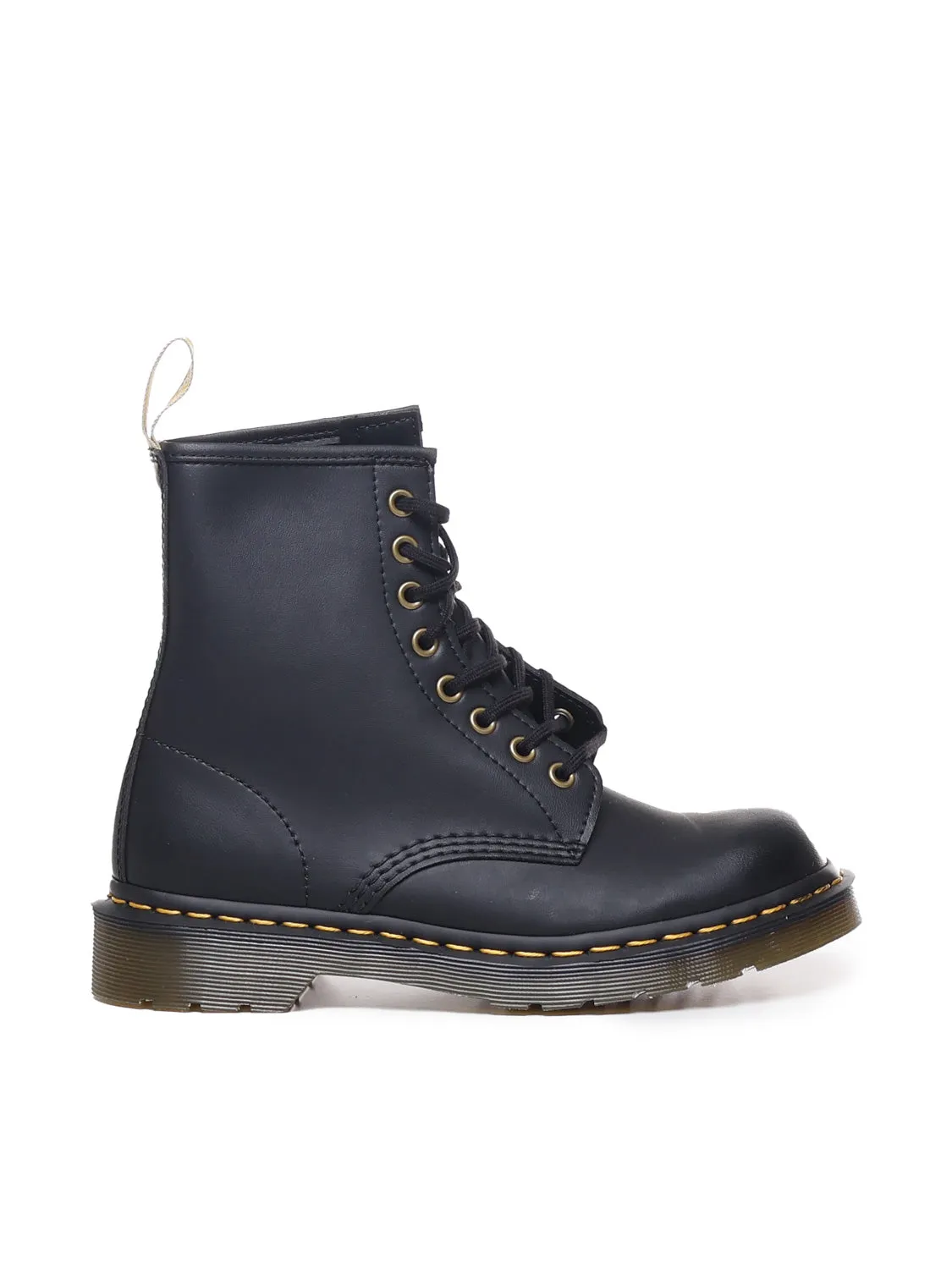 Black Vegan Shiny Boots with Laces