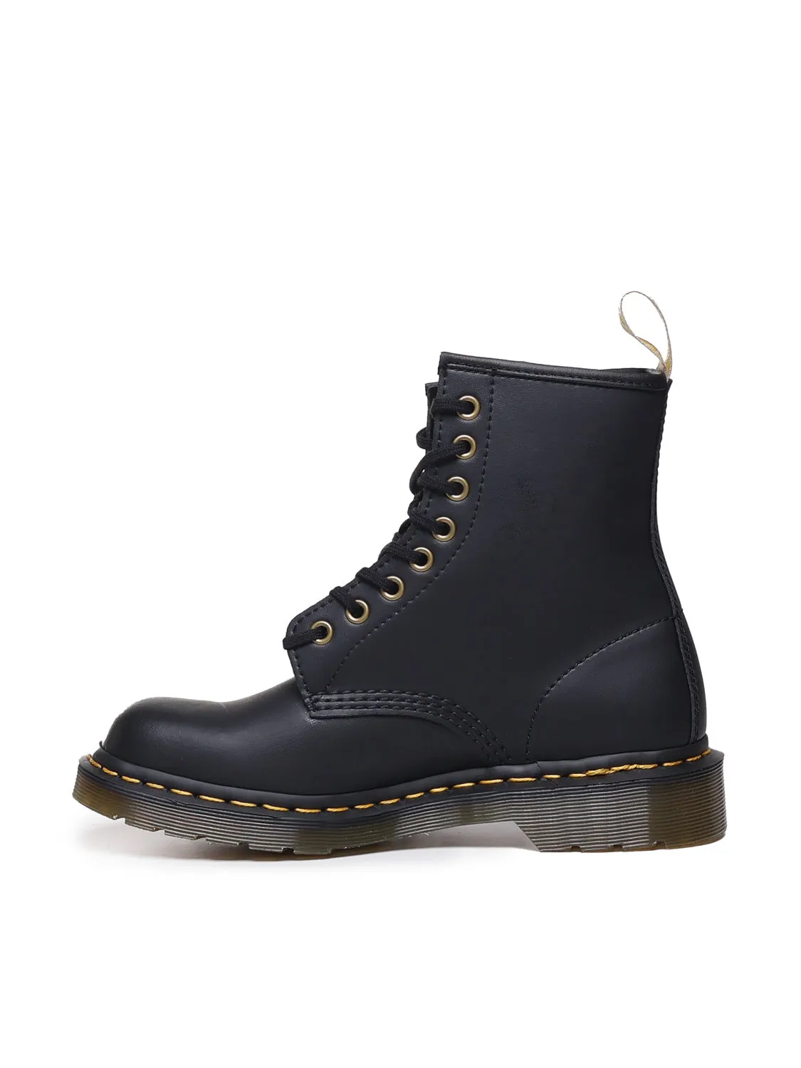 Black Vegan Shiny Boots with Laces