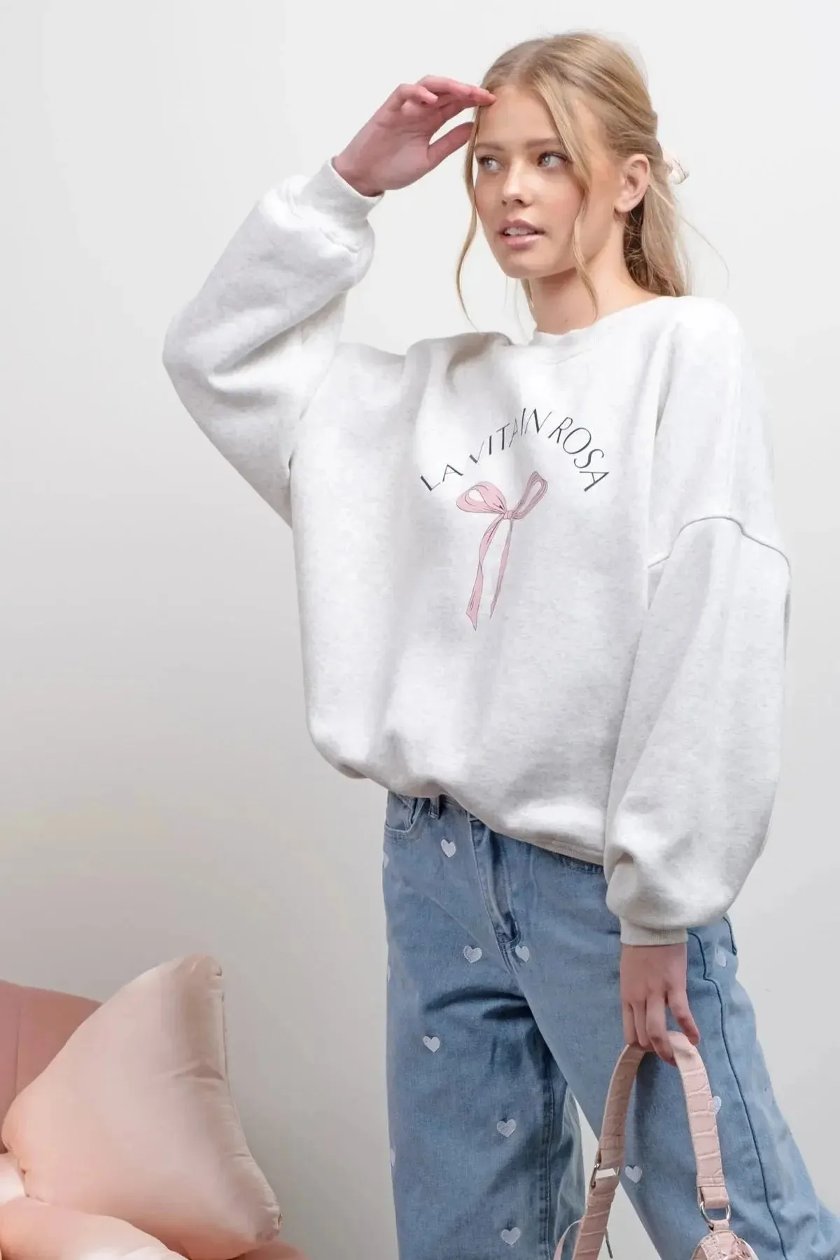 Blu Pepper Life In Pink Crew Neck – Cozy & Chic with a Feminine Touch