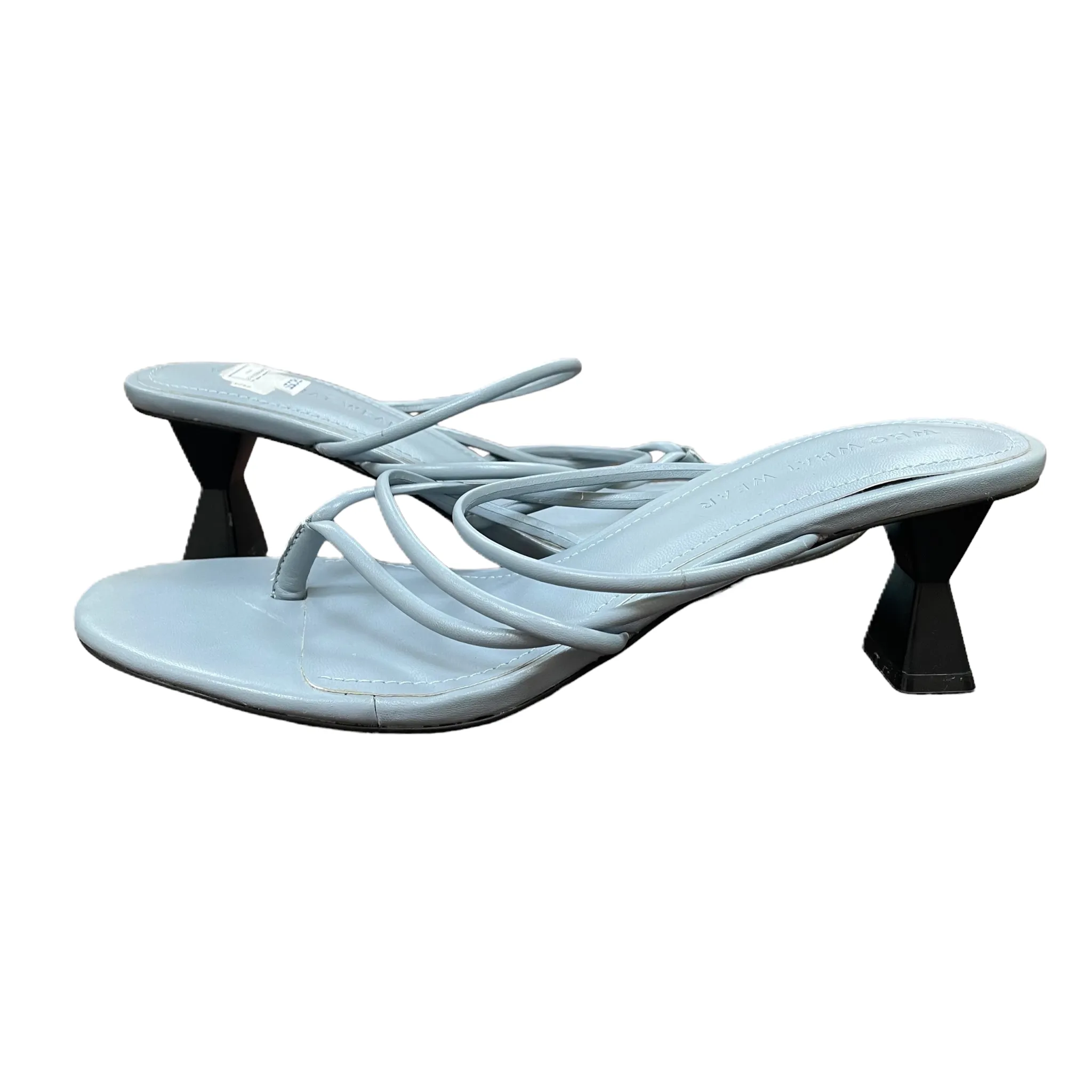 Blue Sandals Heels Block By Who What Wear, Size: 9