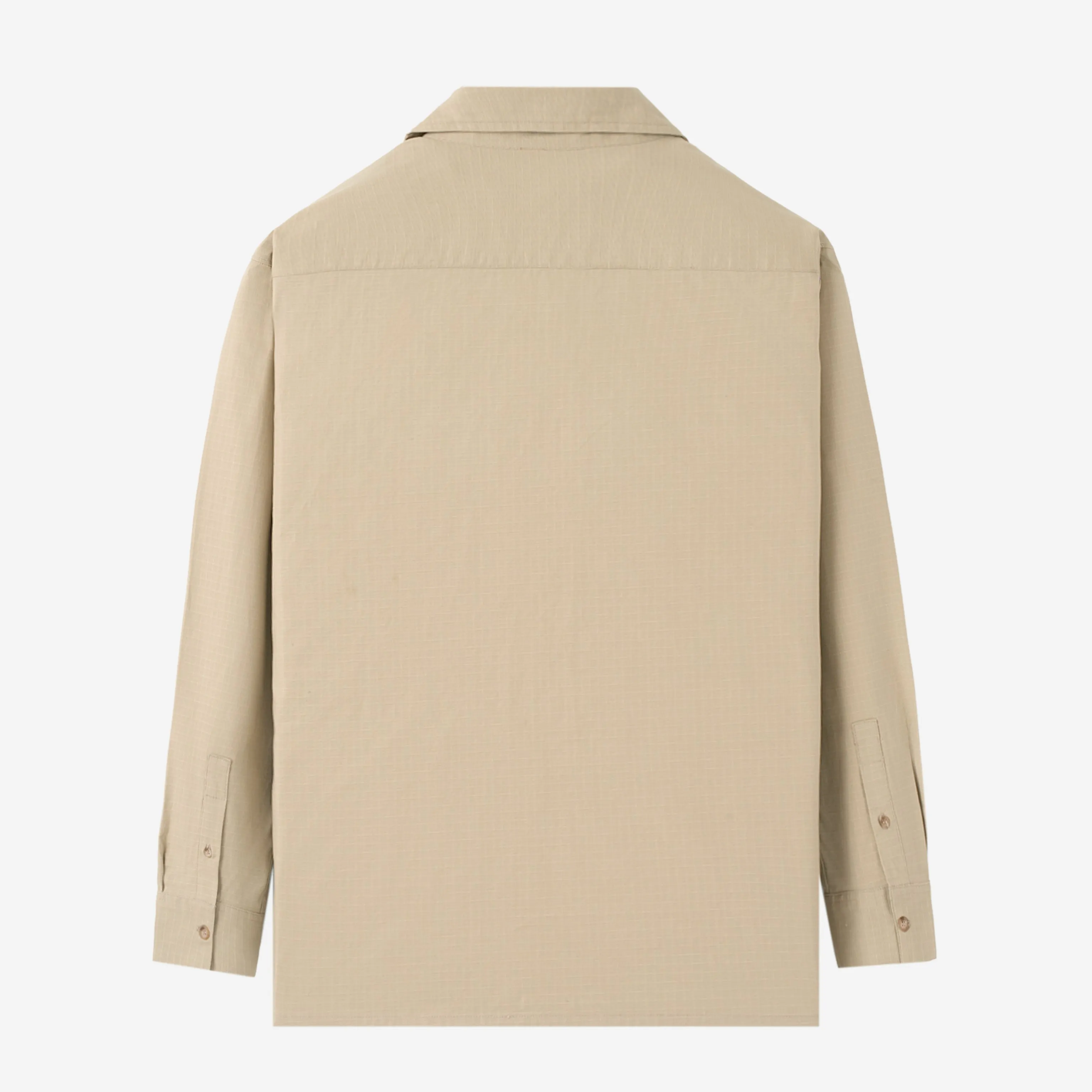 Breakfast Club Long Sleeve Camp Collar Shirt - Khaki Ripstop