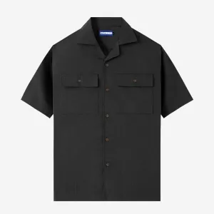 Breakfast Club Short Sleeve Camp Collar Shirt - Black Ripstop