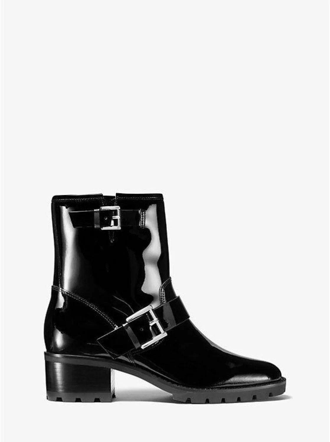 Bronwyn Patent Leather Moto Boot