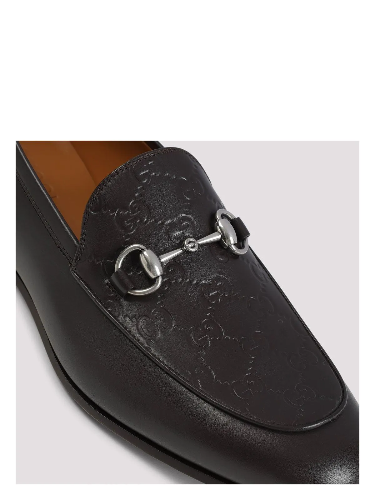 BROWN LEATHER GG MOCCASIN WITH A BUCKLE