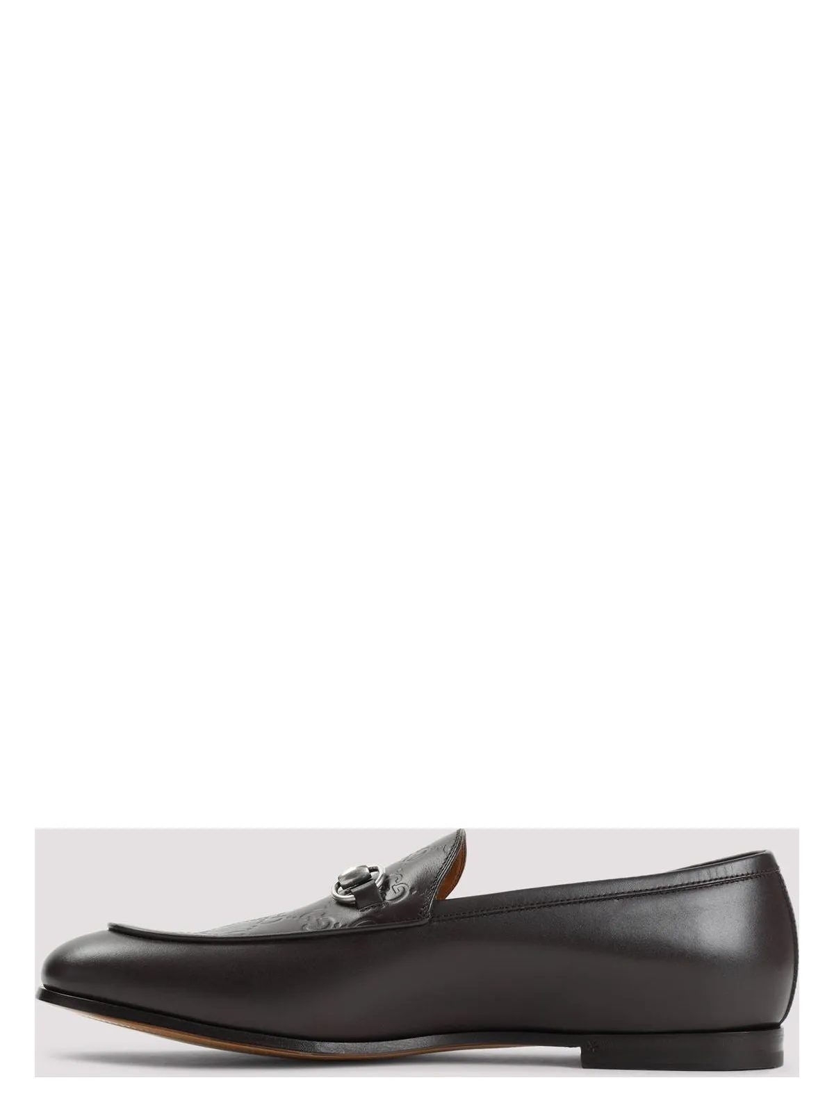 BROWN LEATHER GG MOCCASIN WITH A BUCKLE
