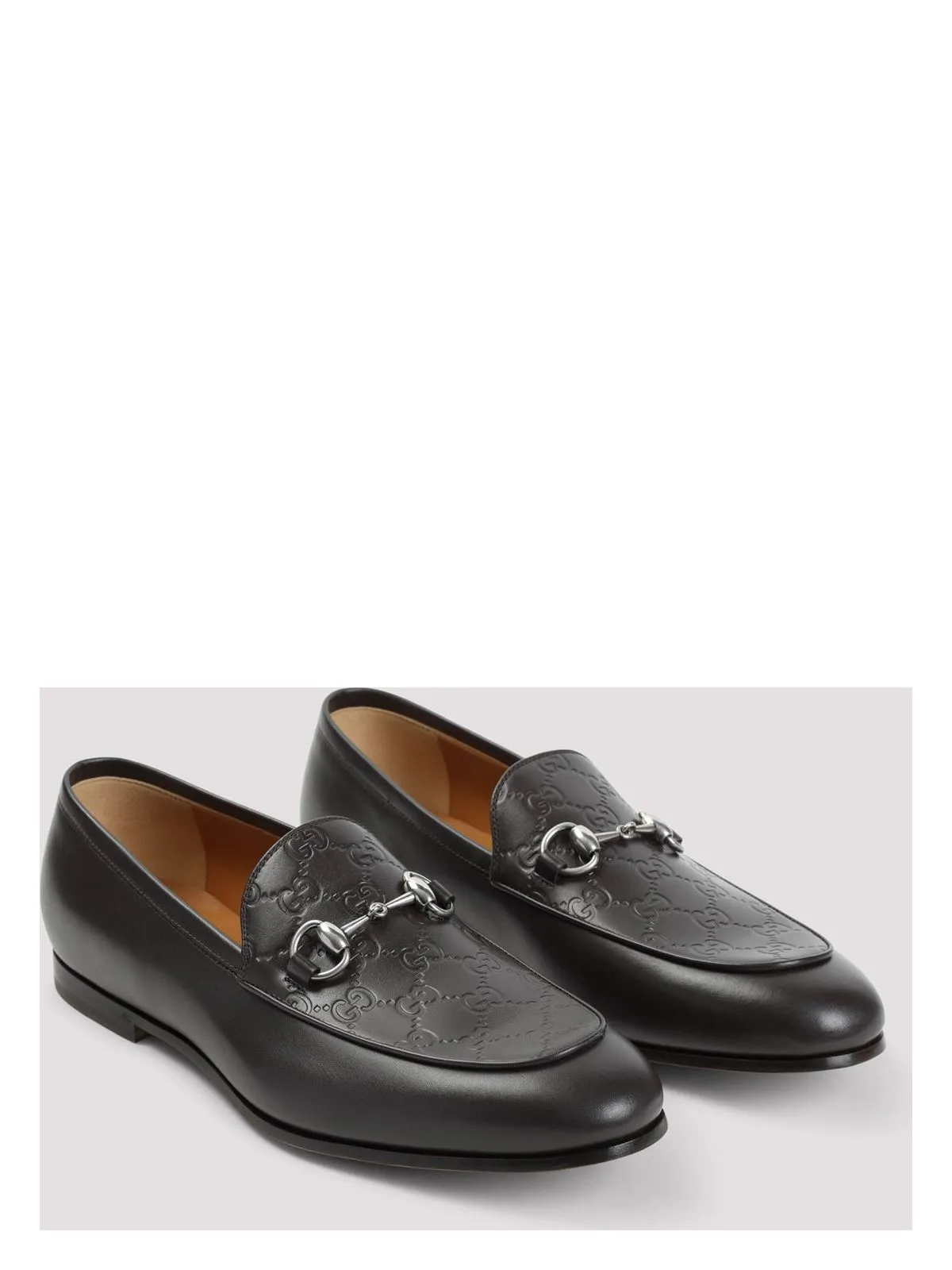 BROWN LEATHER GG MOCCASIN WITH A BUCKLE