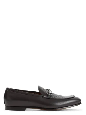 BROWN LEATHER GG MOCCASIN WITH A BUCKLE