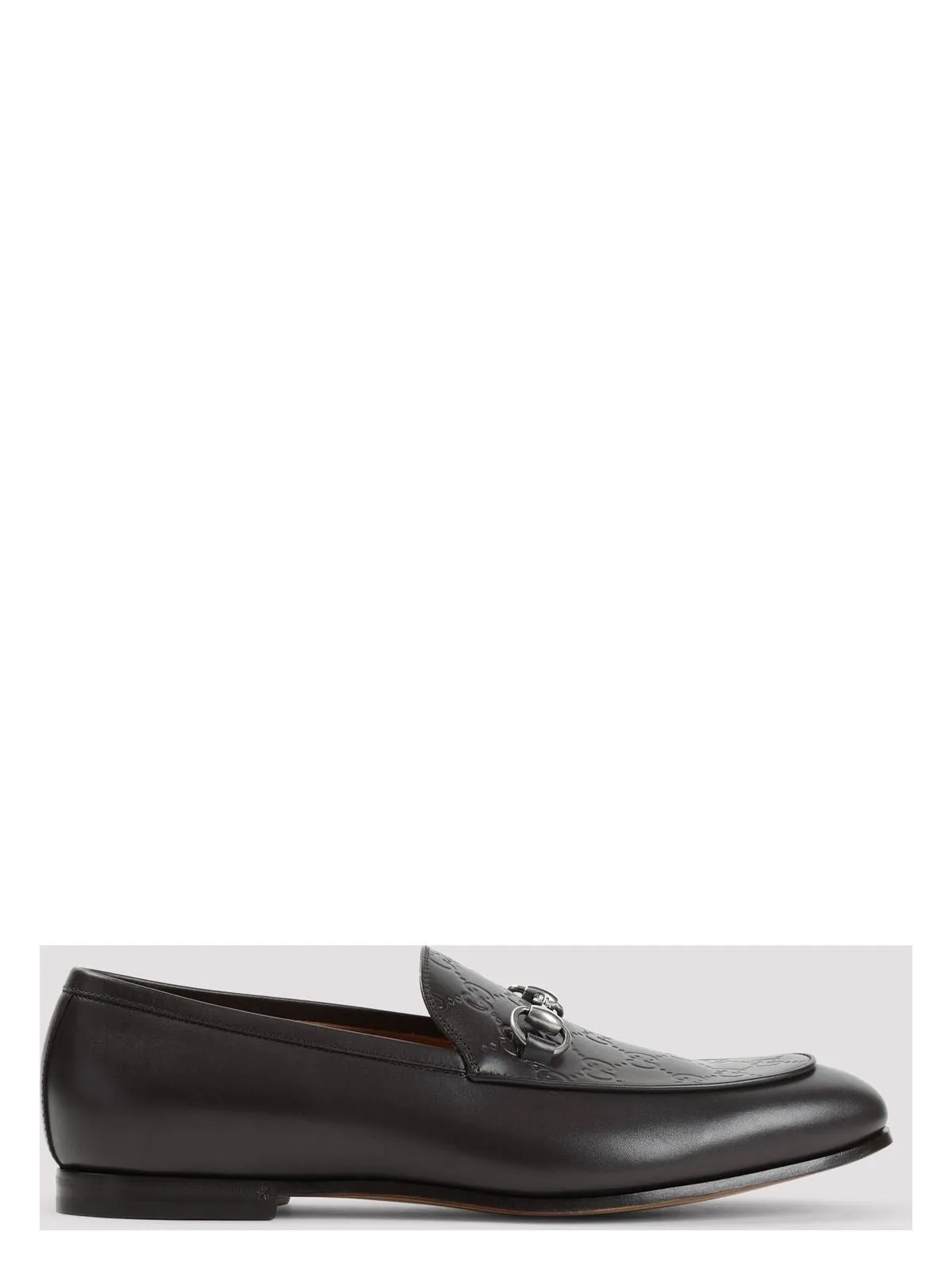 BROWN LEATHER GG MOCCASIN WITH A BUCKLE