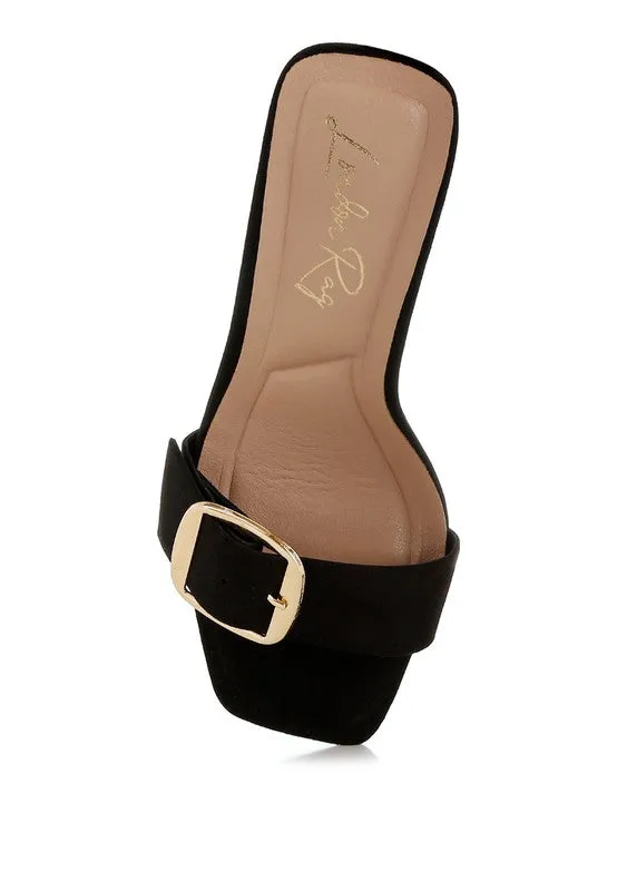 Buckle Strap Slip On Sandals