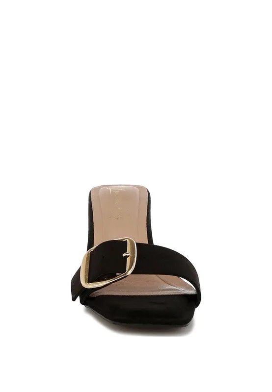 Buckle Strap Slip On Sandals
