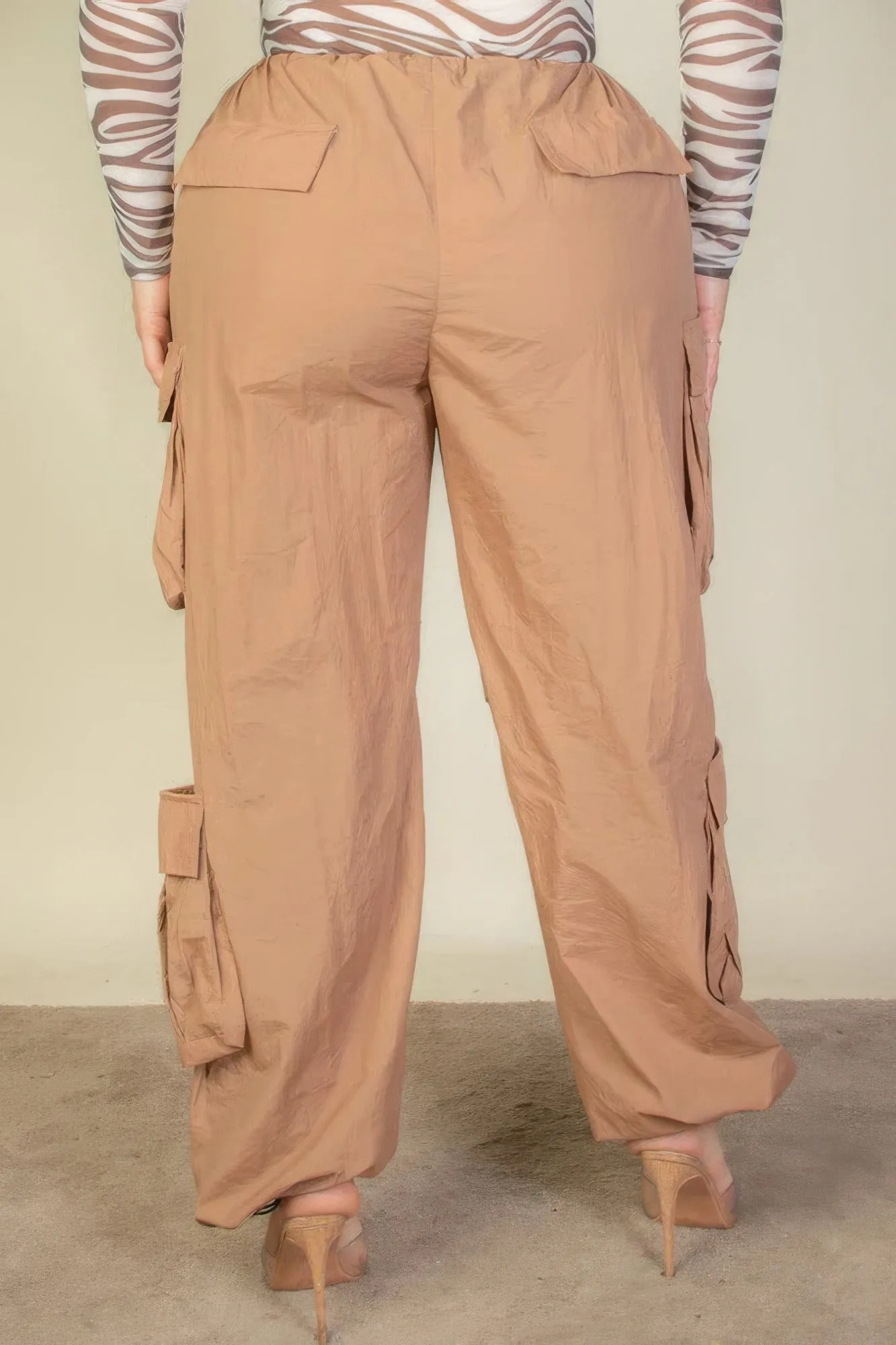 Cargo Ruched Parachute Pants