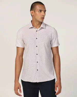 Casual Half Sleeve Red Jacquard Shirt - Shaolin