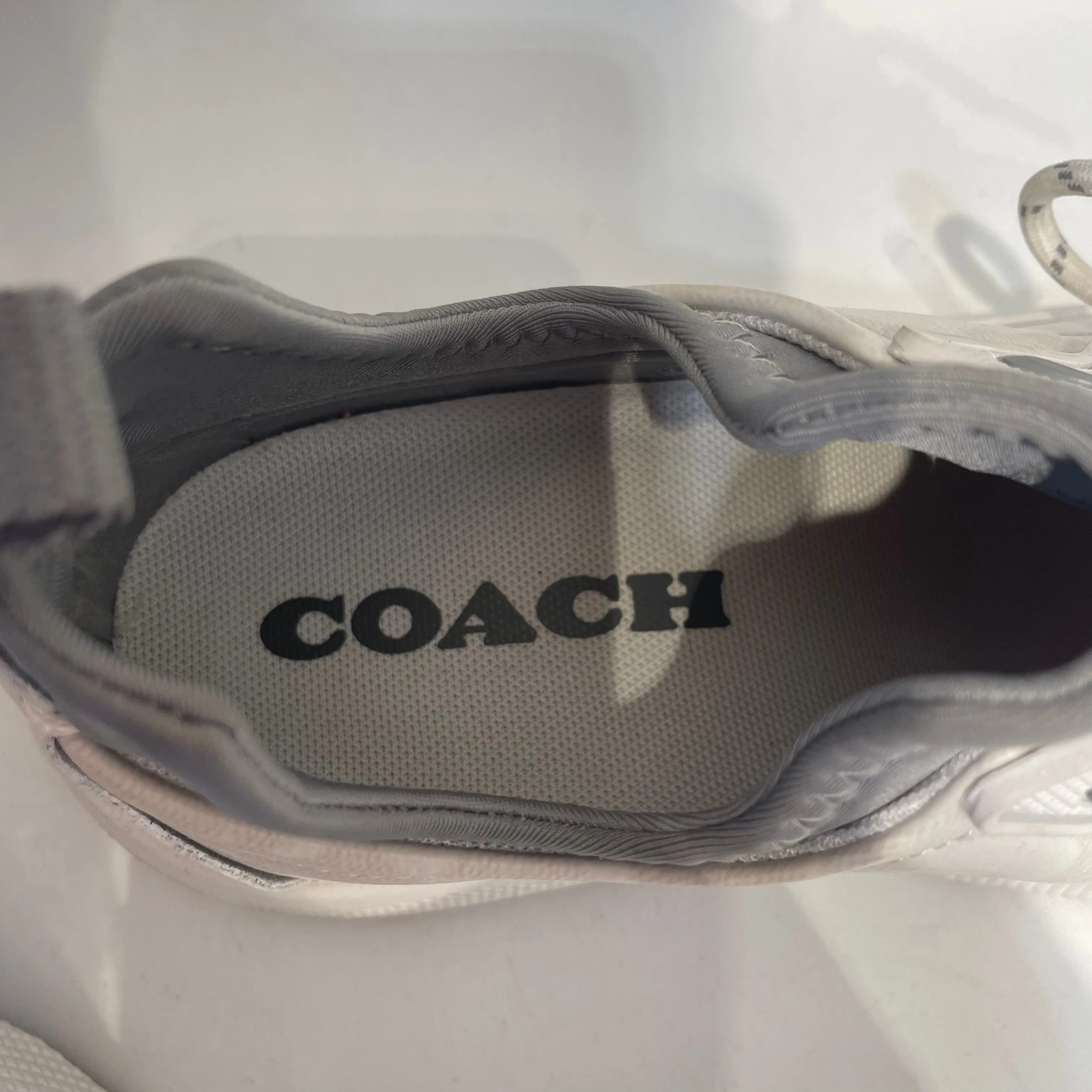 COACH/Hi-Sneakers/US 8.5/All Over Print/Leather/WHT/