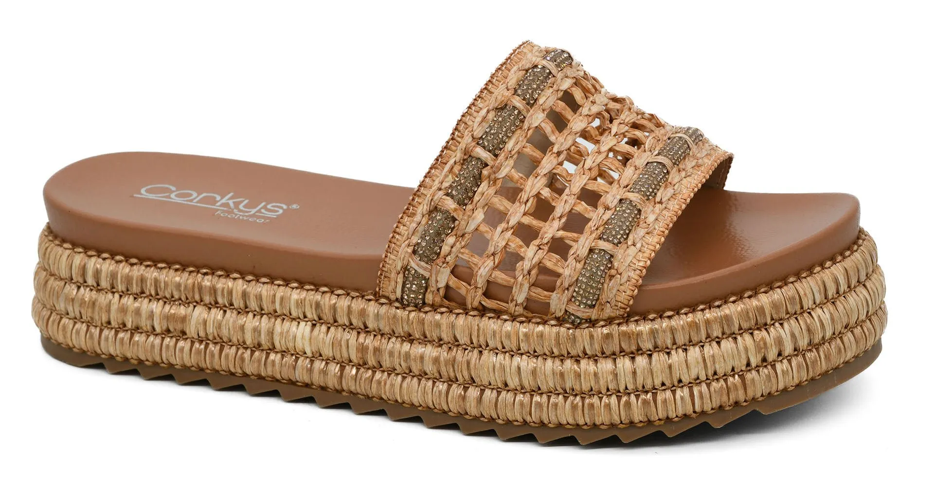 Corky's Footwear Hangover Sandal Slides - Raffia