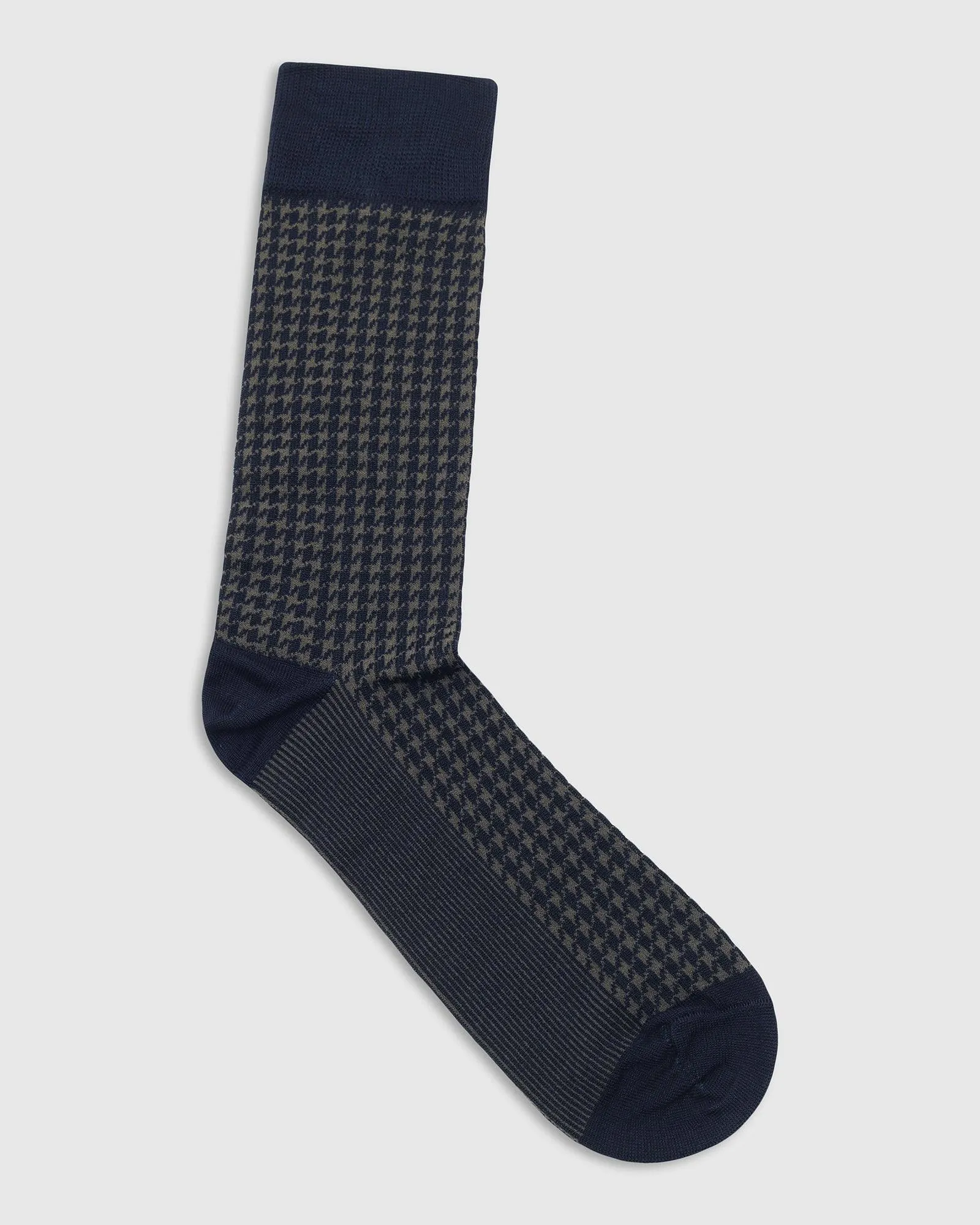 Cotton Deep Navy Jacquard Socks - Tesla