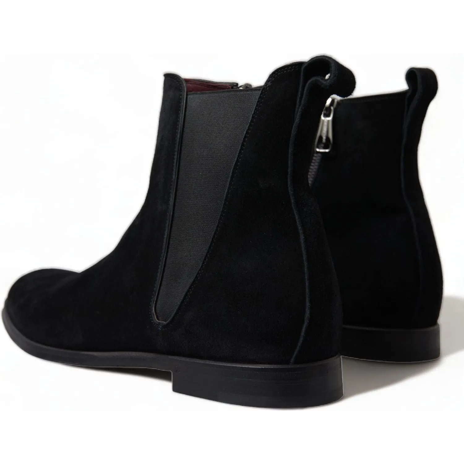 Dolce & Gabbana Elegant Black Velvet Mid-Calf Boots