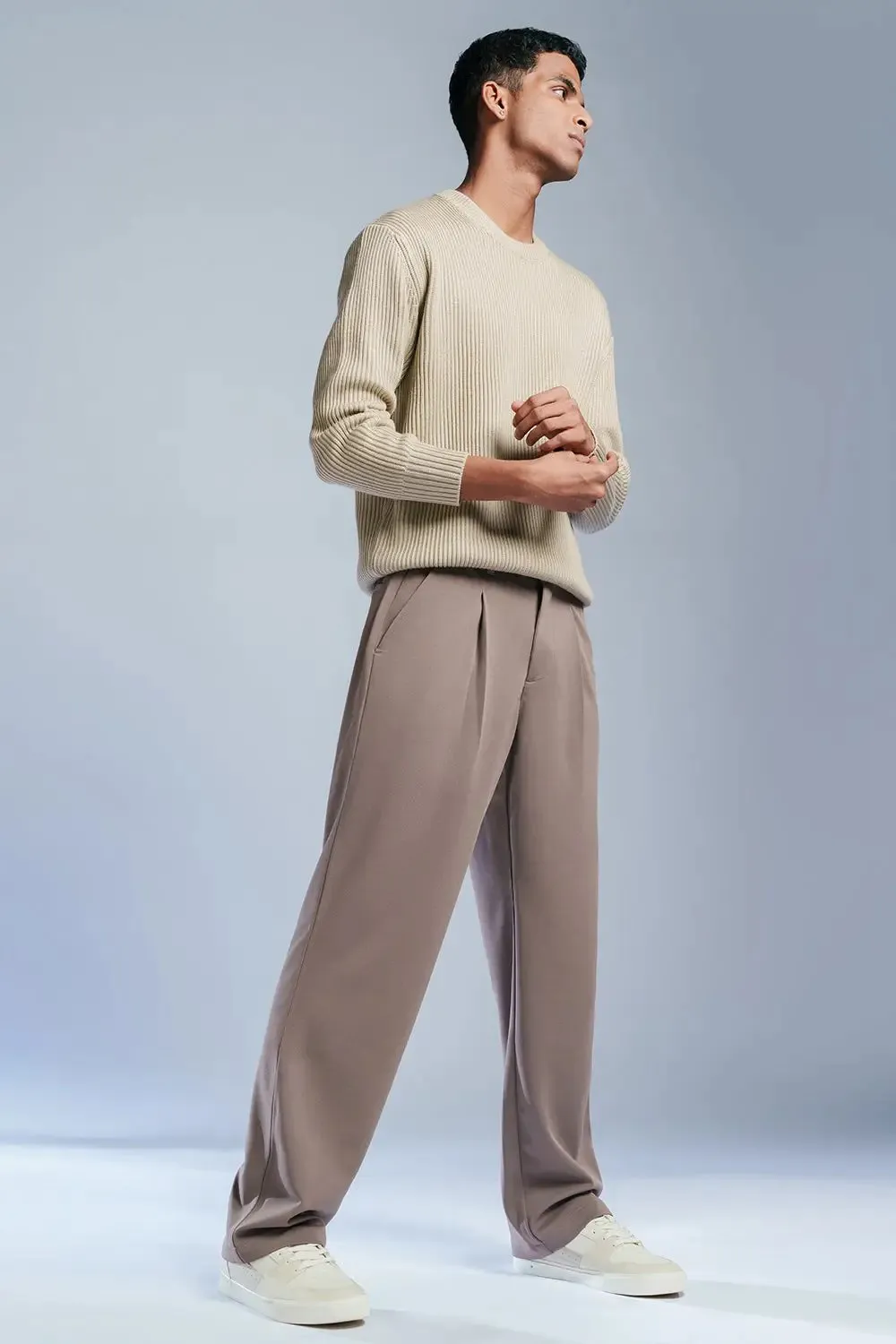 Drifter Taupe Men's Textured Korean Pants