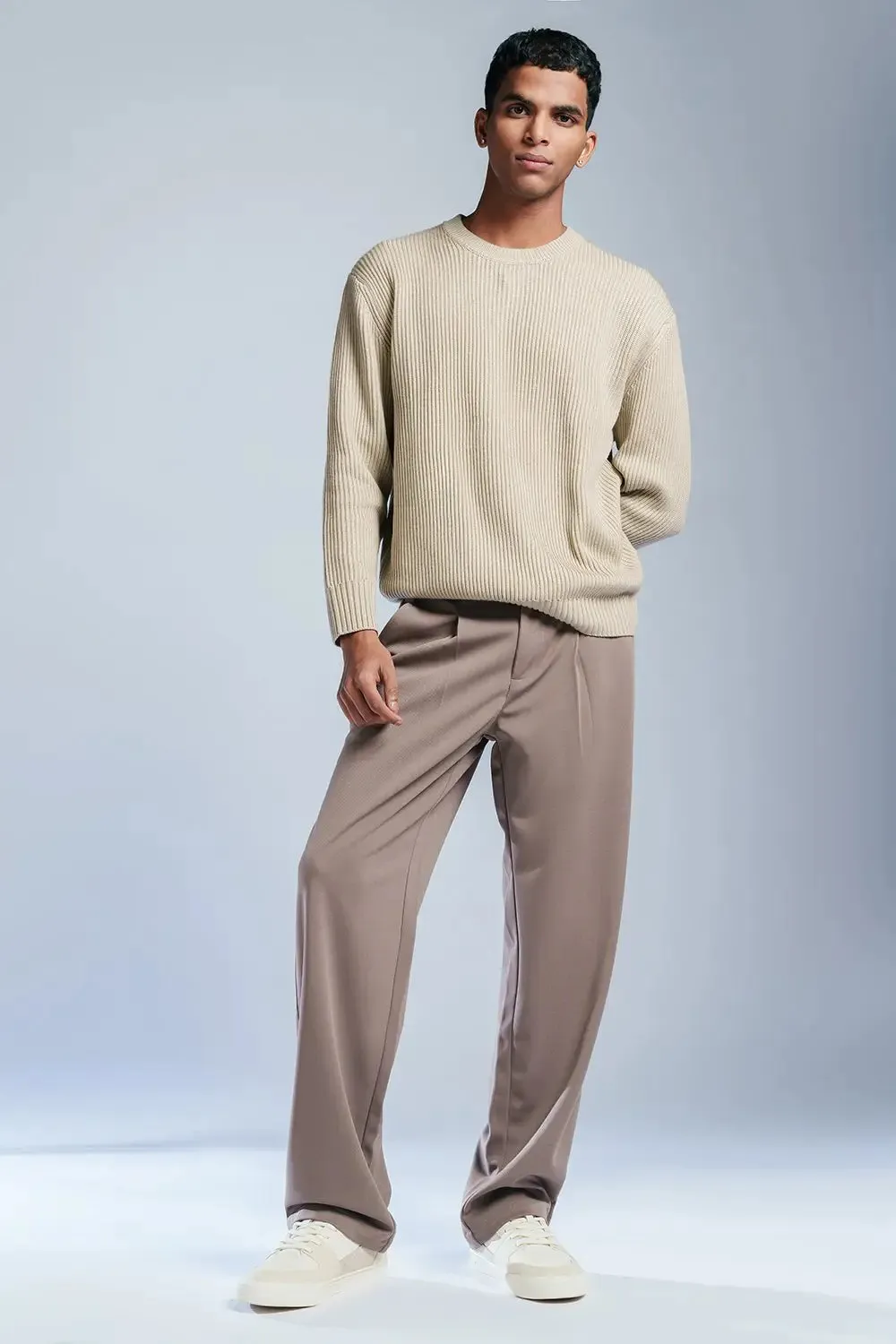 Drifter Taupe Men's Textured Korean Pants