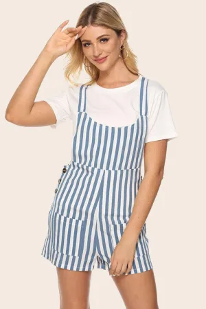 Easygoing Scoop Neck Striped Romper